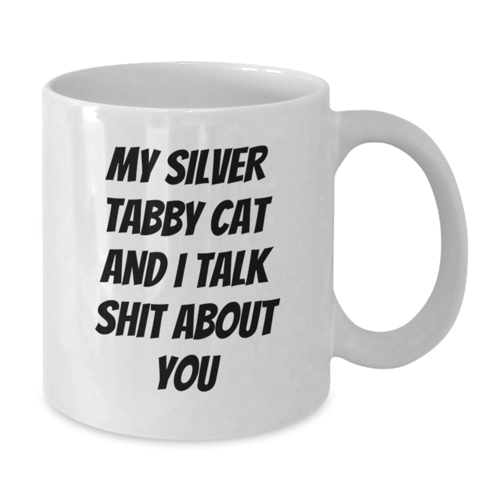 Silver Tabby Cat White Coffee Mug Funny Quote for Cat Lover Friends Gifts from Men - Additional