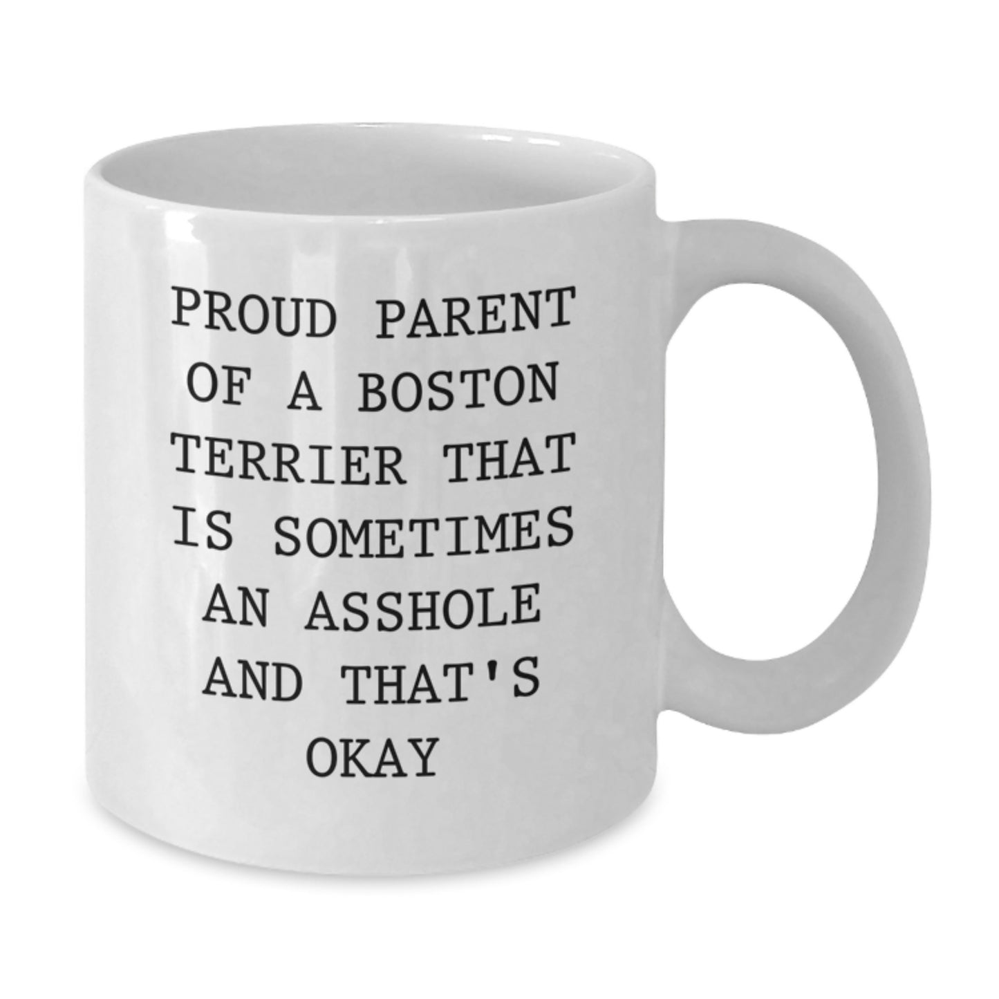Funny Boston Terrier Dog Gifts - Proud Parent White Coffee Mug, Birthday Unique Gifts from Friends to Boston Terrier Dog Lovers - Additional