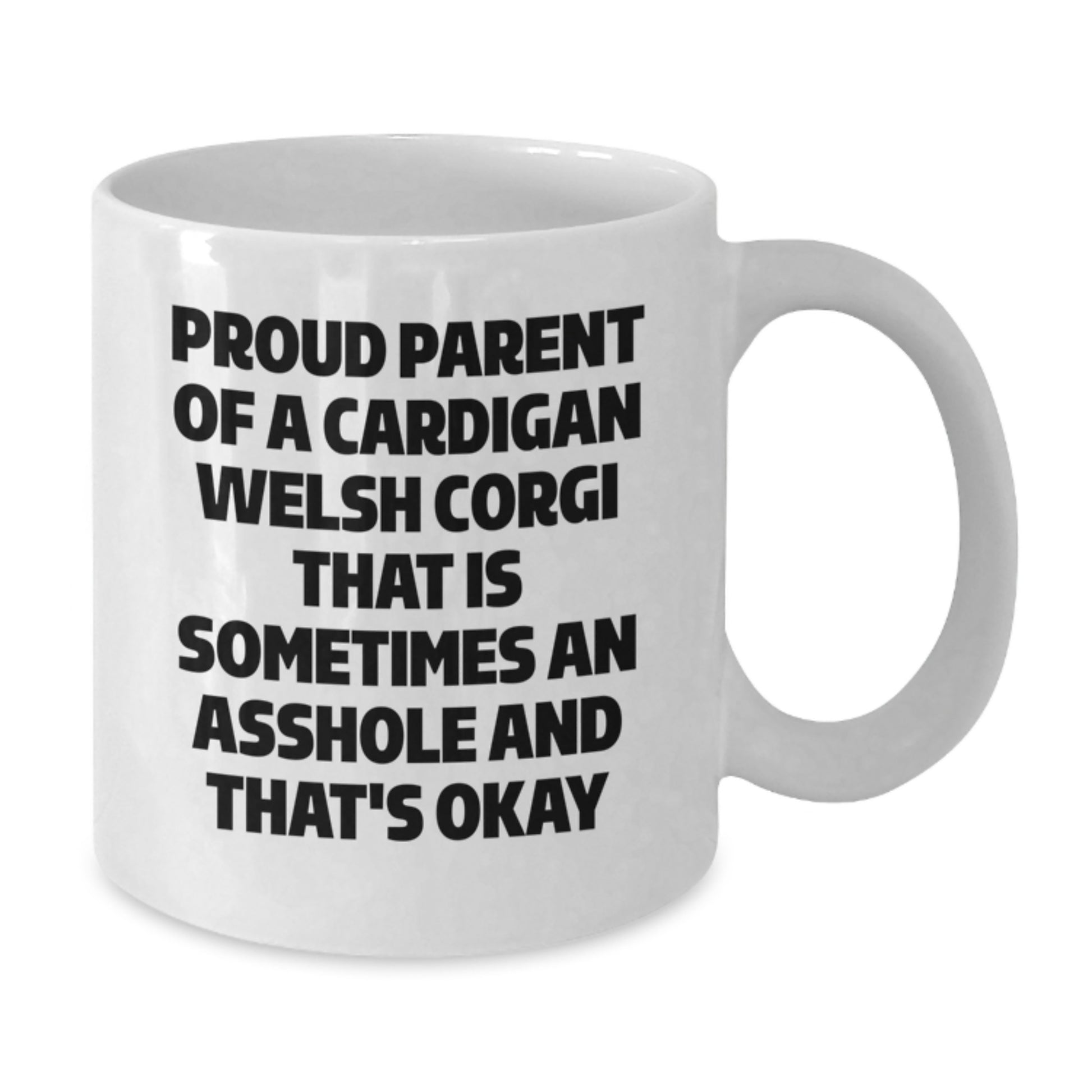 Funny Cardigan Welsh Corgi Dog Gifts from Mom to Daughter - Proud Parent White Coffee Mug for Mother's Day - Additional