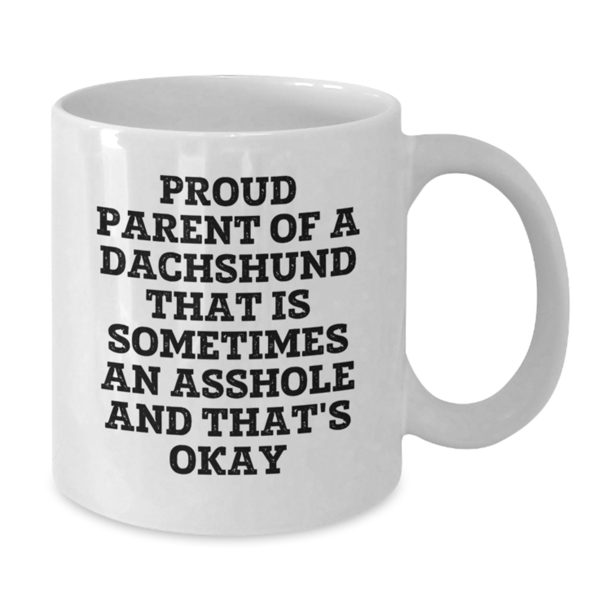 Funny Dachshund Dog Gifts for Father's Day, White Coffee Mug for Dad, Proud Parent Mugs - Additional