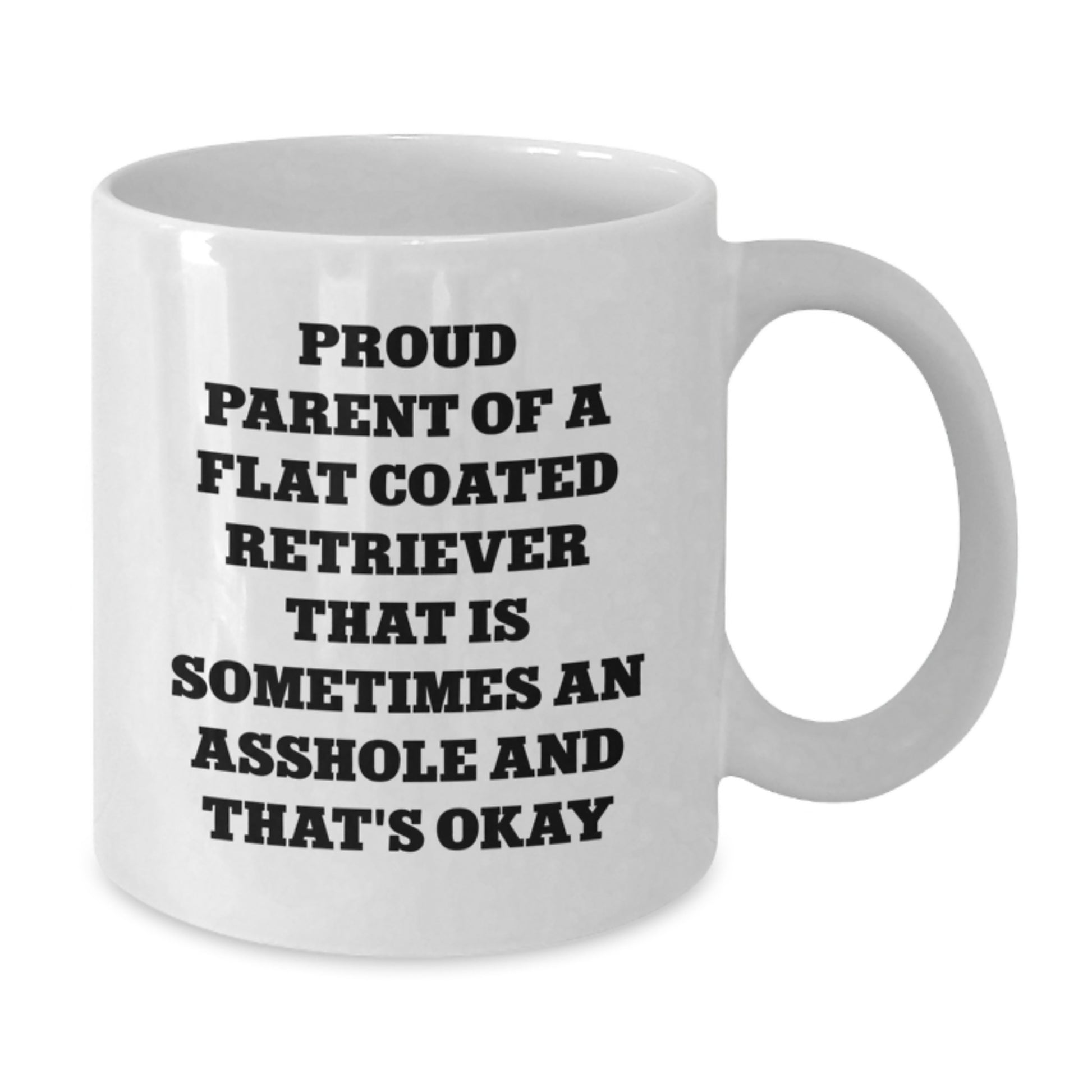Funny Flat Coated Retriever Dog Gifts for Men, Friends, Mom from Daughter - White Coffee Mug for Birthday Unique - Additional