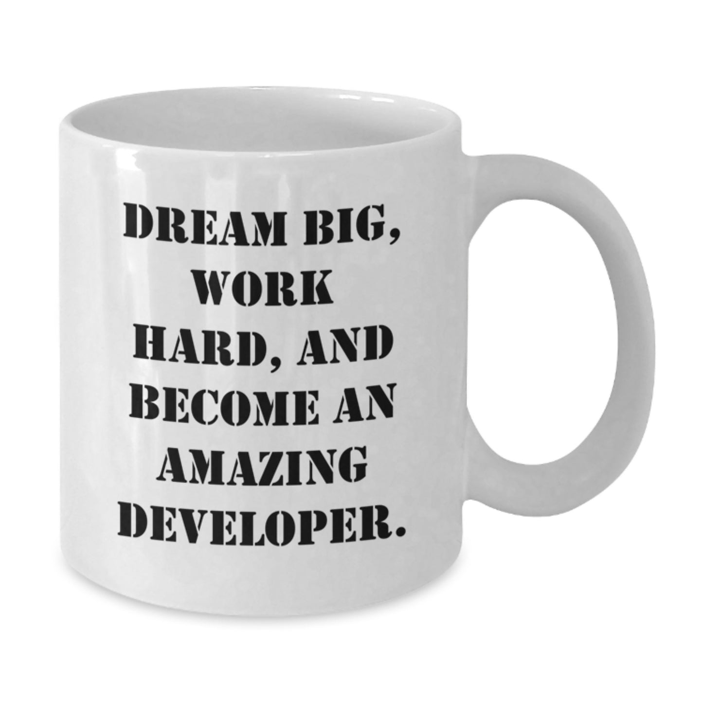 Developer Inspirational White Coffee Mug Gifts from Friends, Become an Amazing Developer, Unique Birthday Unique Gift for Him - Additional