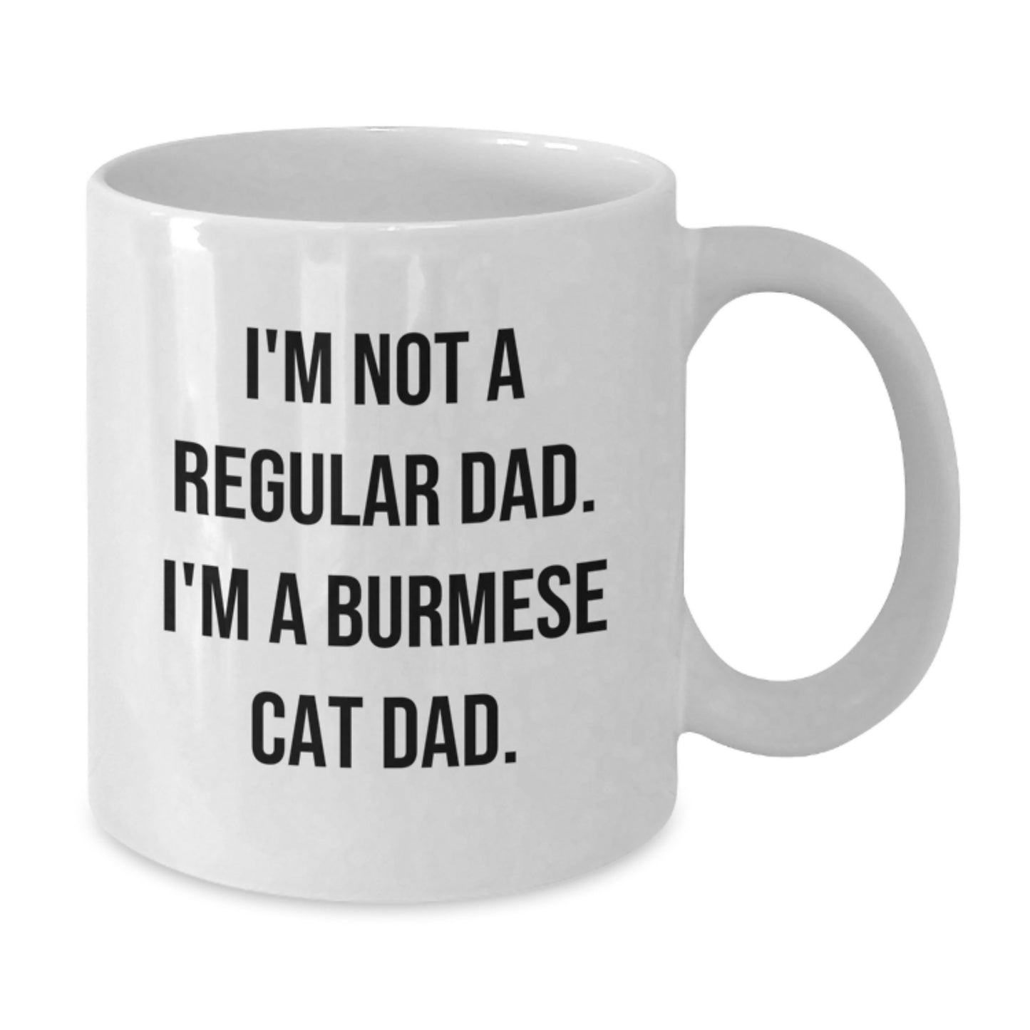 Funny Burmese Cat Dad Gifts from Friends, Inspirational Coffee Mug for Men Graduation Unique Gifts, White Coffee Mug with Quote I'm Not A Regular Dad. I'm A Burmese Cat Dad. - Additional