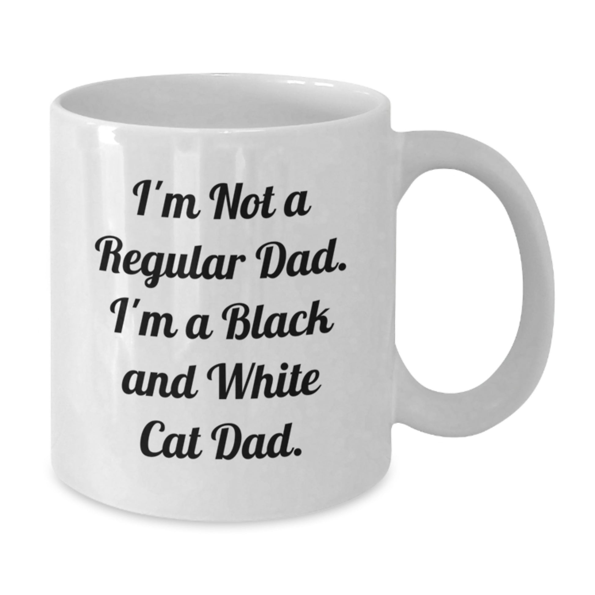 Black and White Cat Lover Gifts for Men Funny White Coffee Mug, 'I'm Not A Regular Dad. I'm A Black And White Cat Dad. - Additional