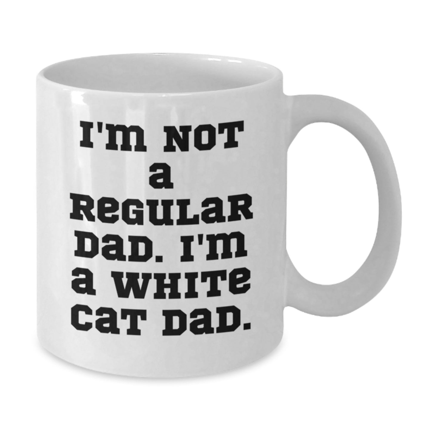 Funny White Cat Dad Gifts from Men to Friends White Coffee Mug White Cat Enthusiast Unique Christmas Unique Gifts - Additional
