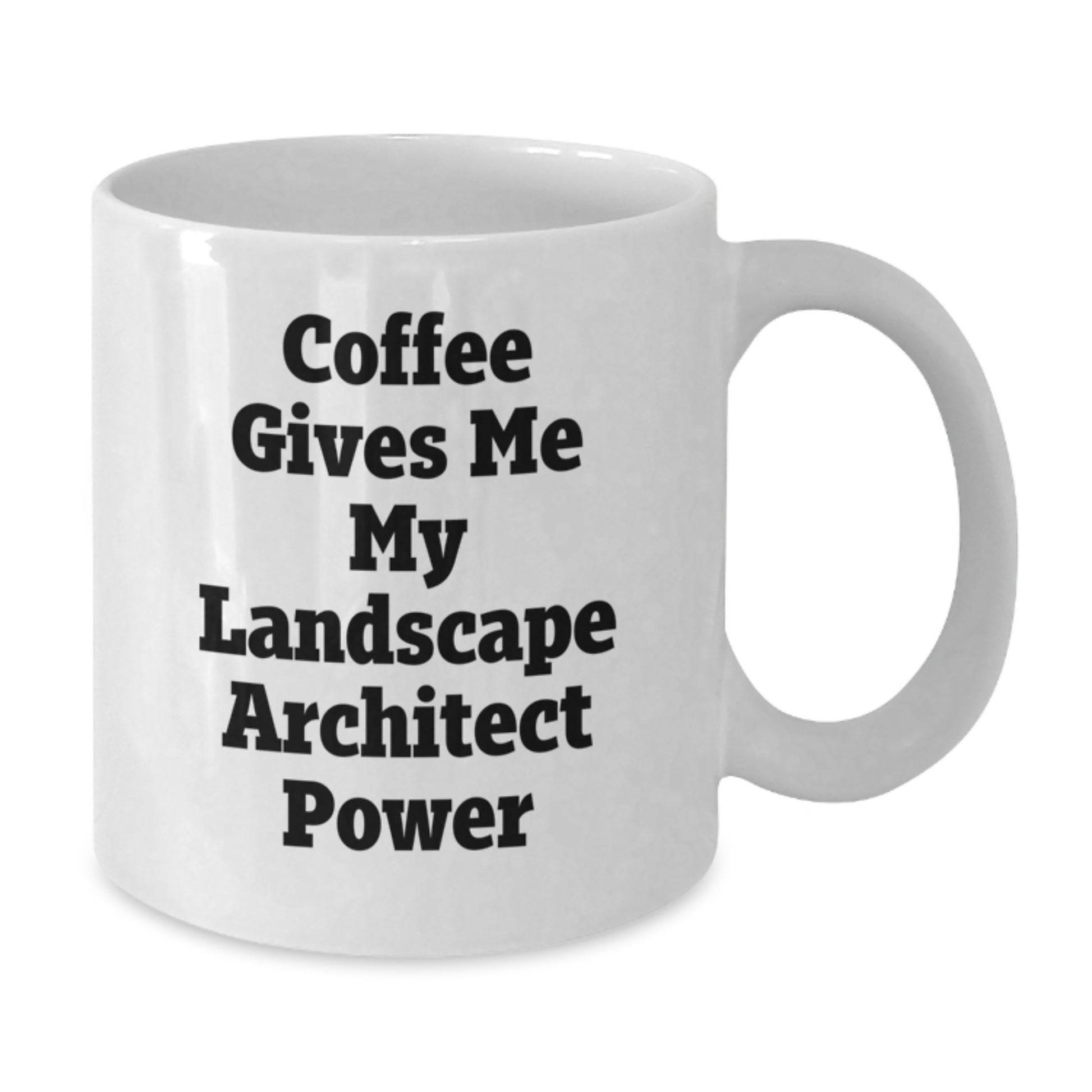 Funny Landscape Architect Christmas Unique Gifts from Men, Christmas Unique Gifts for Landscape Architect, White Coffee Mug with Coffee Gives Me My Landscape Architect Power Quote - Additional