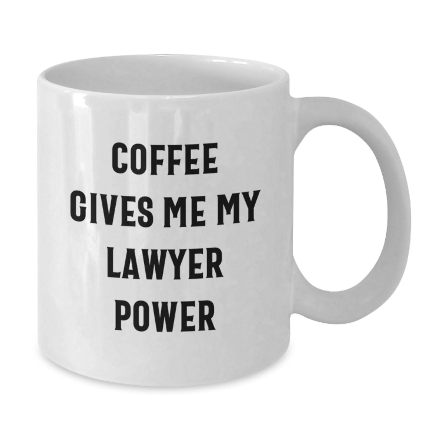 Funny Lawyer Gifts for Men from Friends, Coffee Gives Me My Lawyer Power White Coffee Mug, Christmas Unique Presents - Additional
