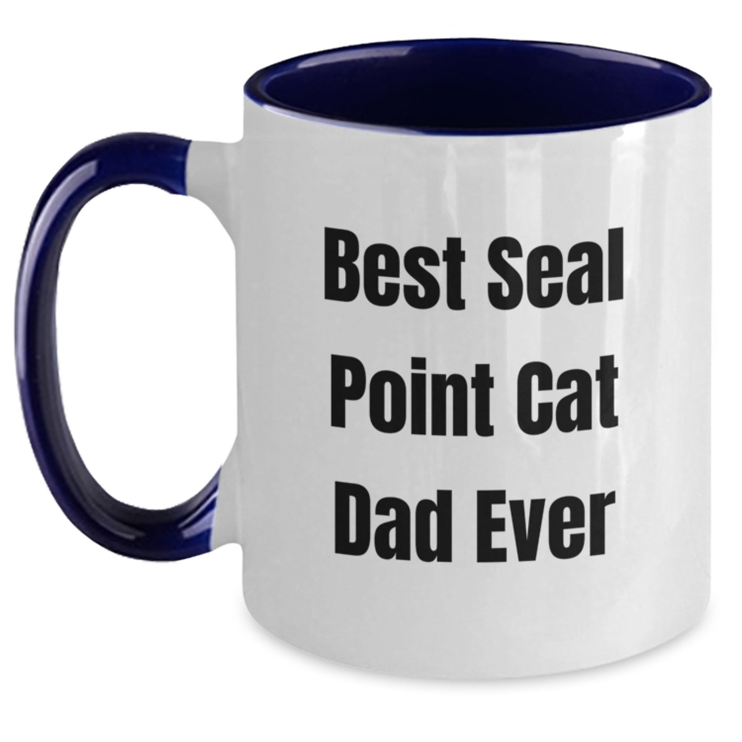 Funny Seal Point Cat Dad Gifts from Friends for Birthday - Two Tone Coffee Mug, 'Best Seal Point Cat Dad Ever' - Main