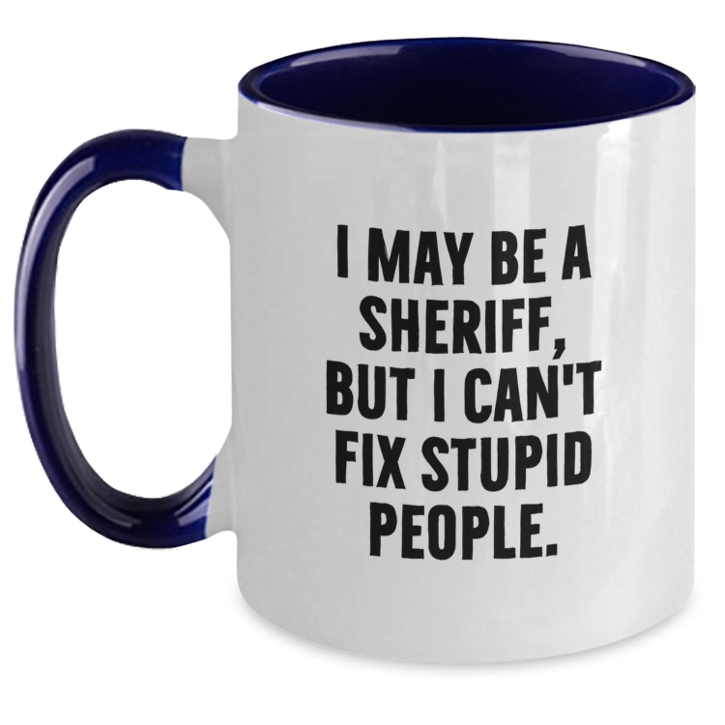 Sheriff Keepsake Two Tone Coffee Mug for Him Birthday Gift Black & White - Main