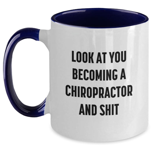 Chiropractor Humor Gifts from Friends and Family - Funny Two Tone Coffee Mug for Chiropractors on Mother's Day - Unique Gift Idea - Main