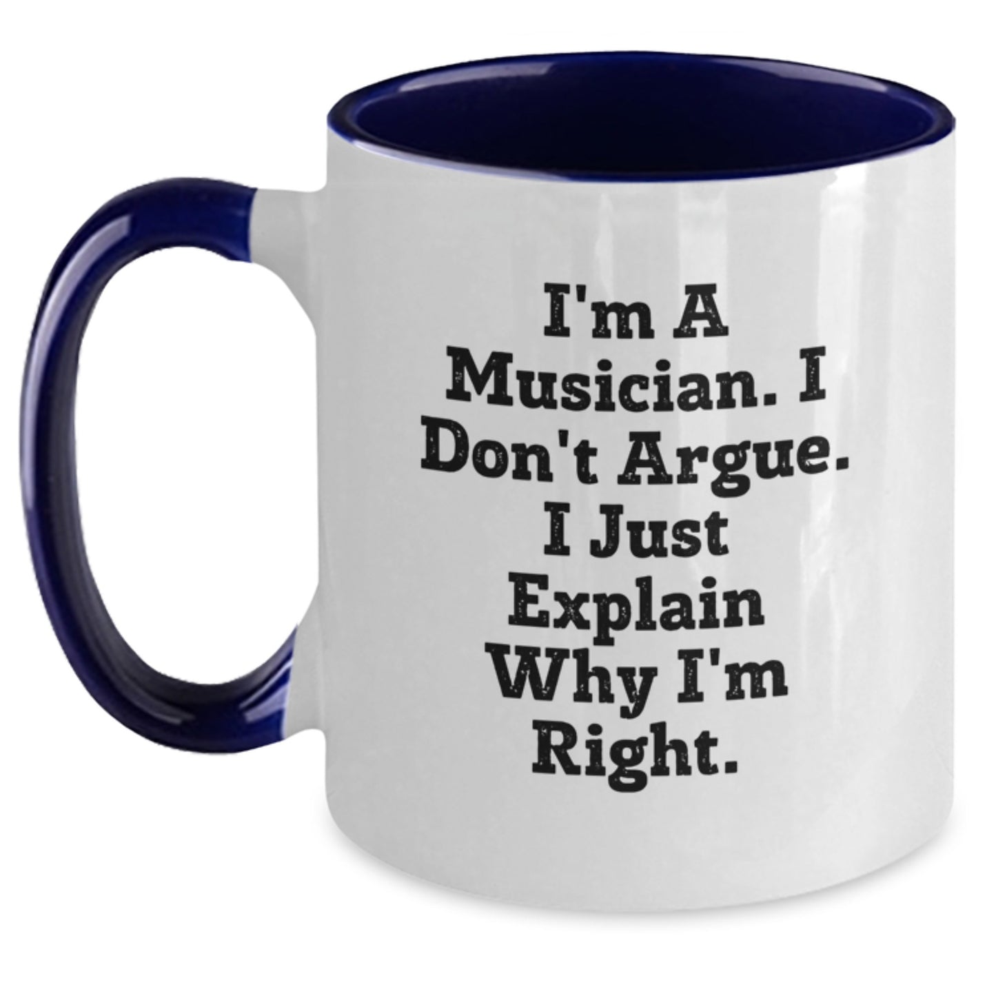 Funny Musician Gifts from Friends for Christmas Two Tone Coffee Mug - Unique Musician Inspirational Mugs for Men Women - Main