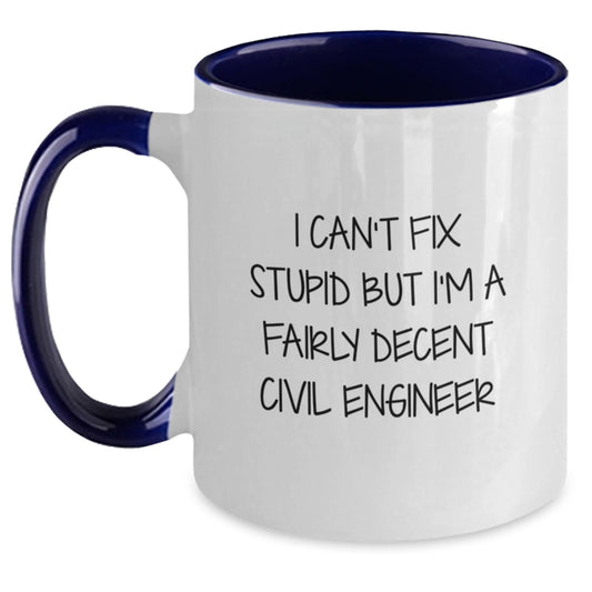 Civil Engineer Humor Funny Two Tone Coffee Mug Gifts from Friends for Graduation - Main