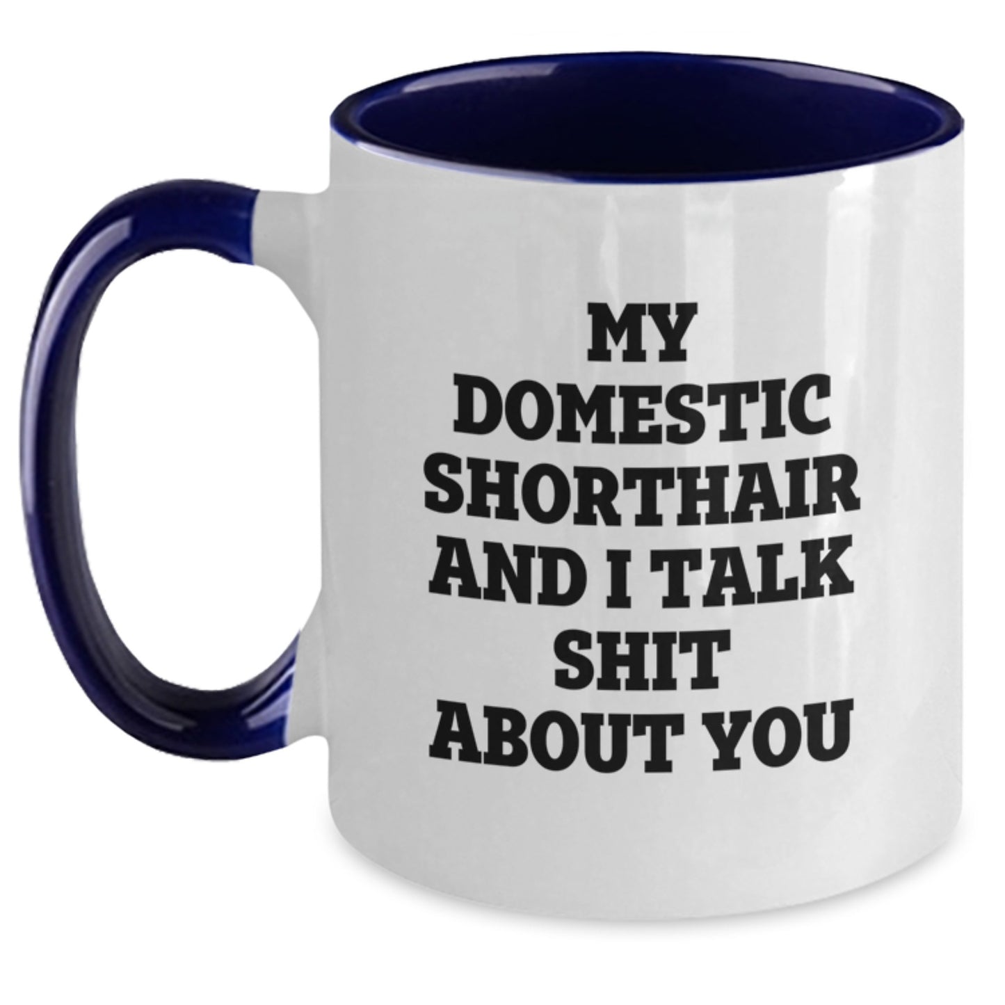 Funny Domestic Shorthair Cat Gifts for Men - Two Tone Coffee Mug from Friends - Main