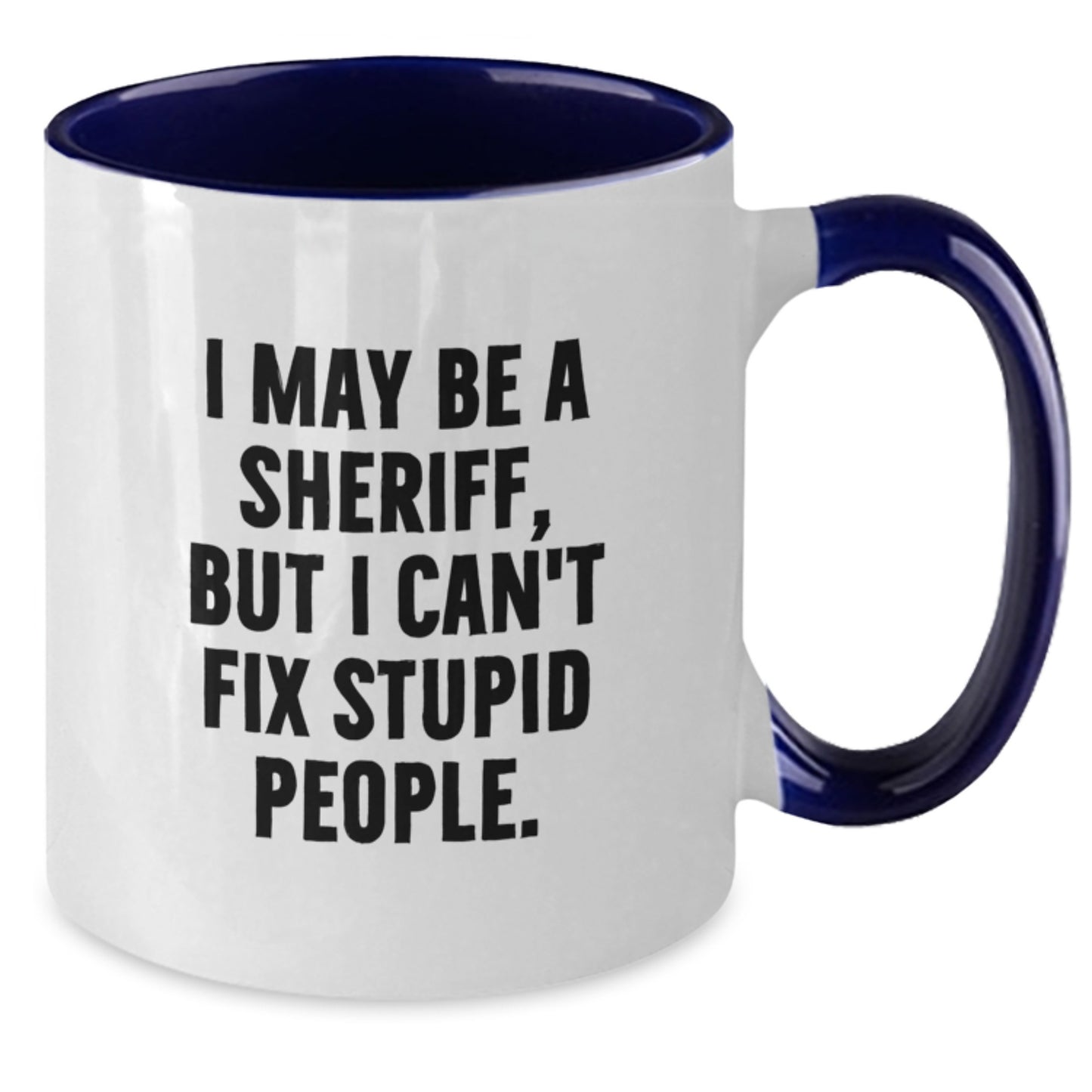 Sheriff Keepsake Two Tone Coffee Mug for Him Birthday Gift Black & White - Additional