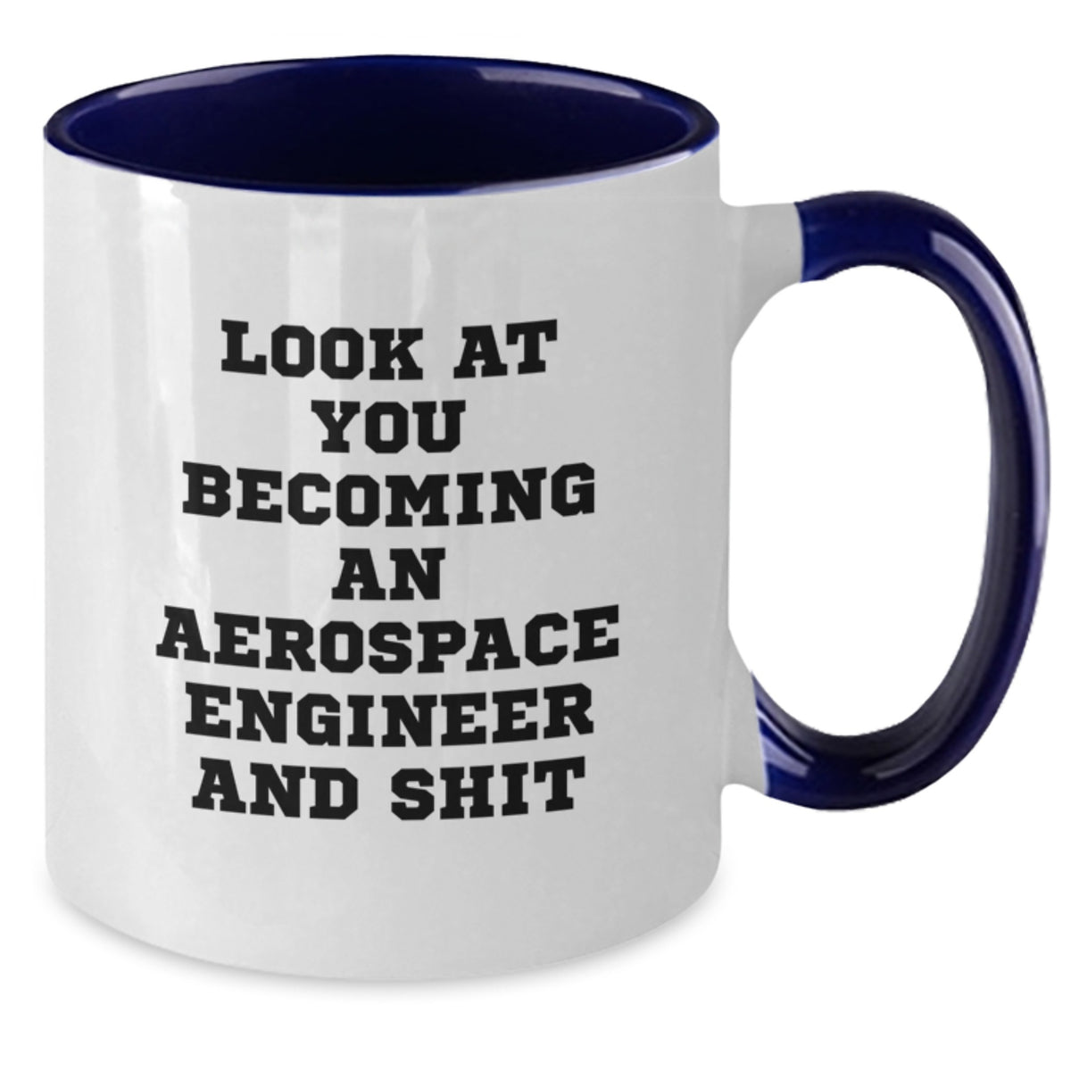 Aerospace Engineer Gift for Him - Humorous Keepsake Two Tone Coffee Mug - Additional