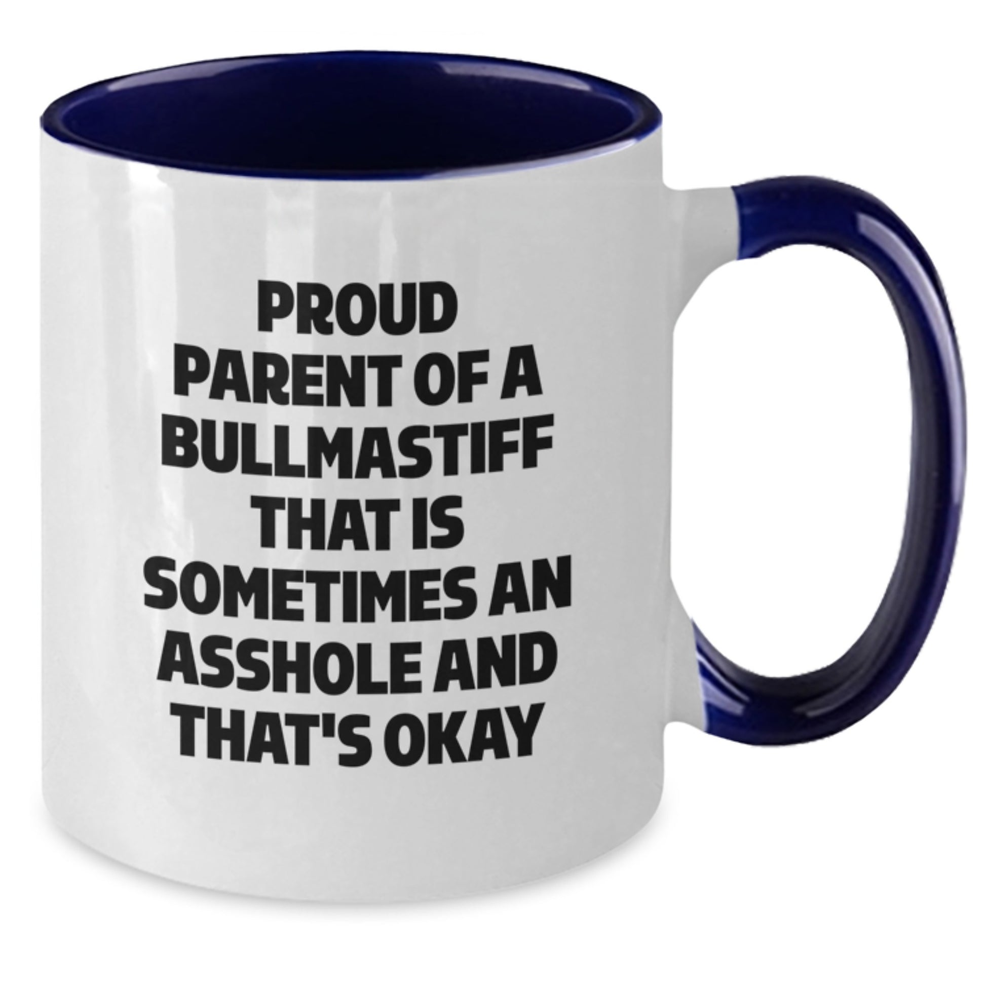 Funny Bullmastiff Dog Gifts for Mom Mother's Day Unique Two Tone Coffee Mug - Additional