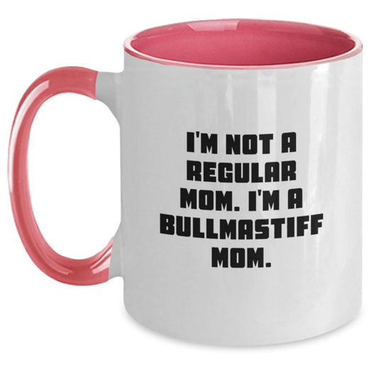 Funny Bullmastiff Dog Mom Gifts from Family for Graduation Unique Two Tone Coffee Mug - Main