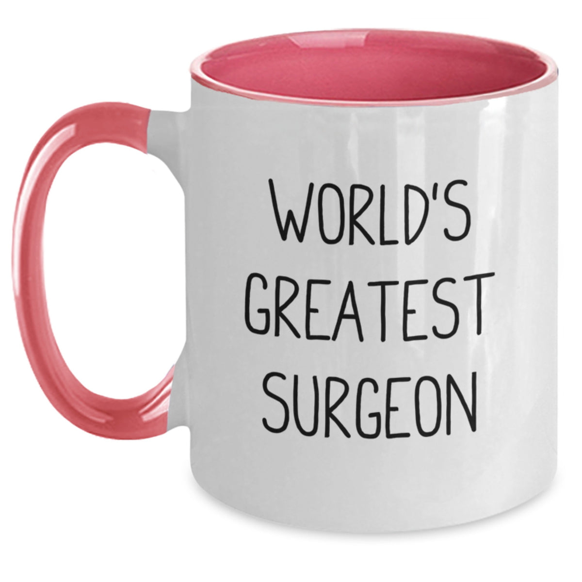 Gifts from Friends for the World's Greatest Surgeon Funny Valentine's Two Tone Coffee Mugs, Black and White, Red and White, Navy and White, Pink and White - Main