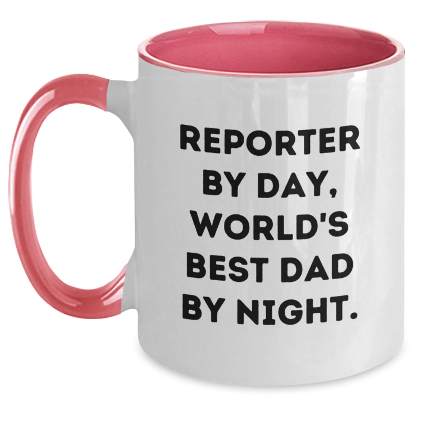 Funny Reporter Gifts from Men to Best Dad by Night, World's Best Dad Coffee Mugs for Christmas Unique Gifts - Main