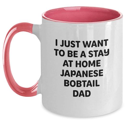 Funny Japanese Bobtail Cat Gifts for Men, Two Tone Coffee Mug from Stay at Home Dad, Inspirational Quote for Graduation Unique Gifts - Main