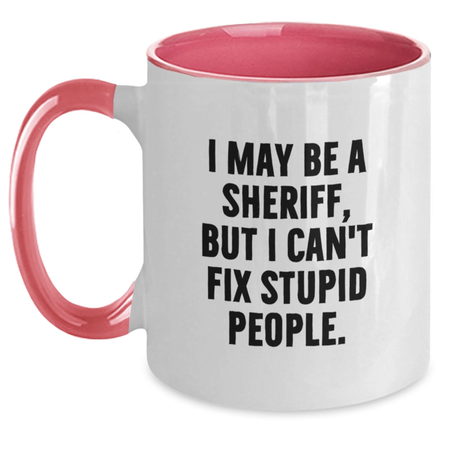 Sheriff Keepsake Two Tone Coffee Mug for Him Birthday Gift Black & White - Main