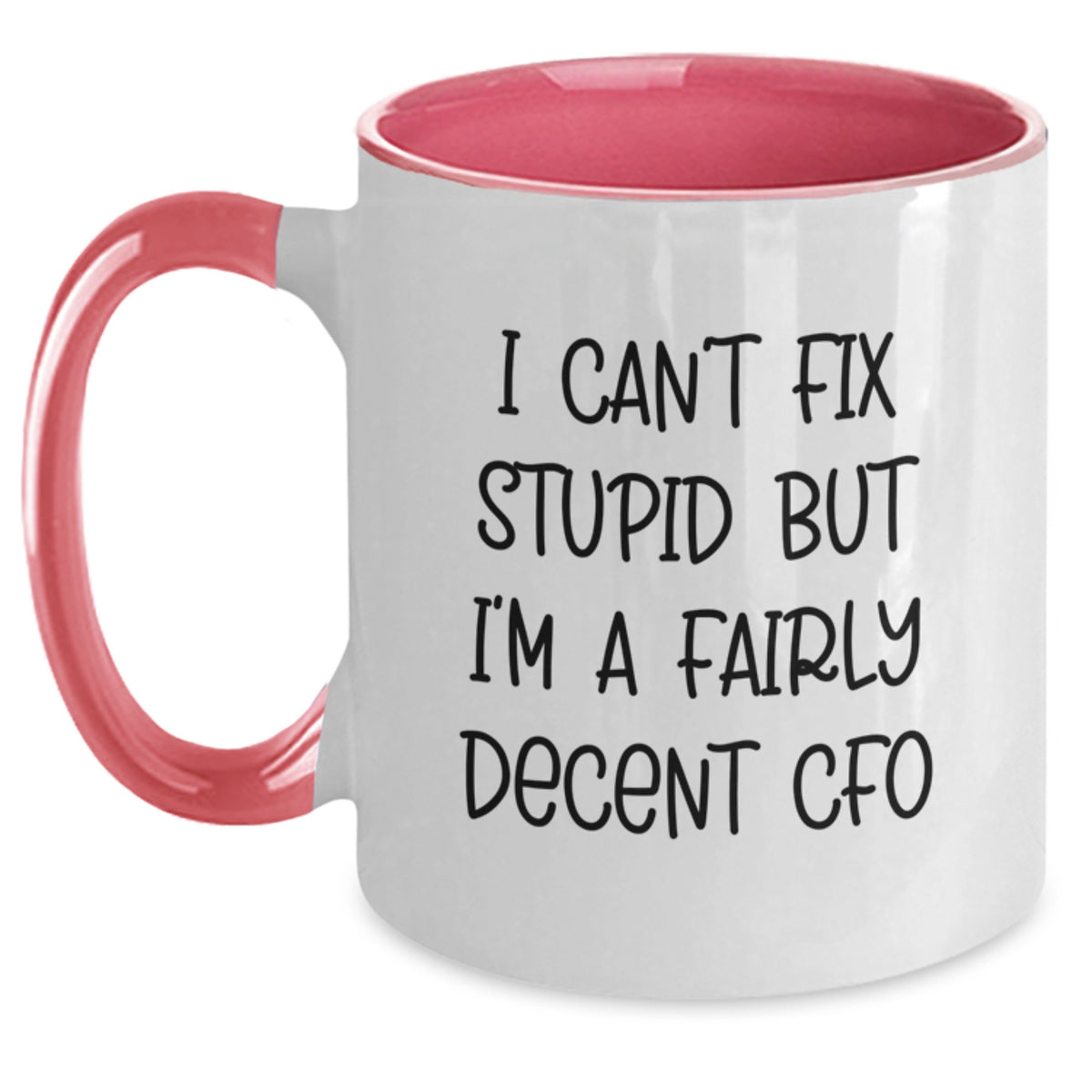 Funny CFO Gifts for Graduation - I Can't Fix Stupid But I'm A Fairly Decent CFO Two Tone Coffee Mug, Gifts for Men from Coworkers, Unique Gifts for CFO - Main