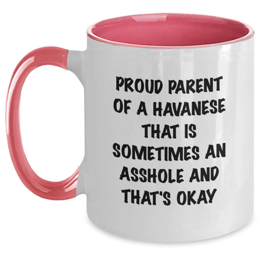 Funny Havanese Dog Gifts for Him - Proud Parent Coffee Mug, Two Tone Mugs for Graduation Unique Gifts from Friends - Main