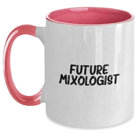Funny Future Mixologist Gifts from Family to Birthday Mixologists, Two Tone Coffee Mug for Men, Women, Friends, and Coworkers, 11oz Ceramic Mug with Quote - Main