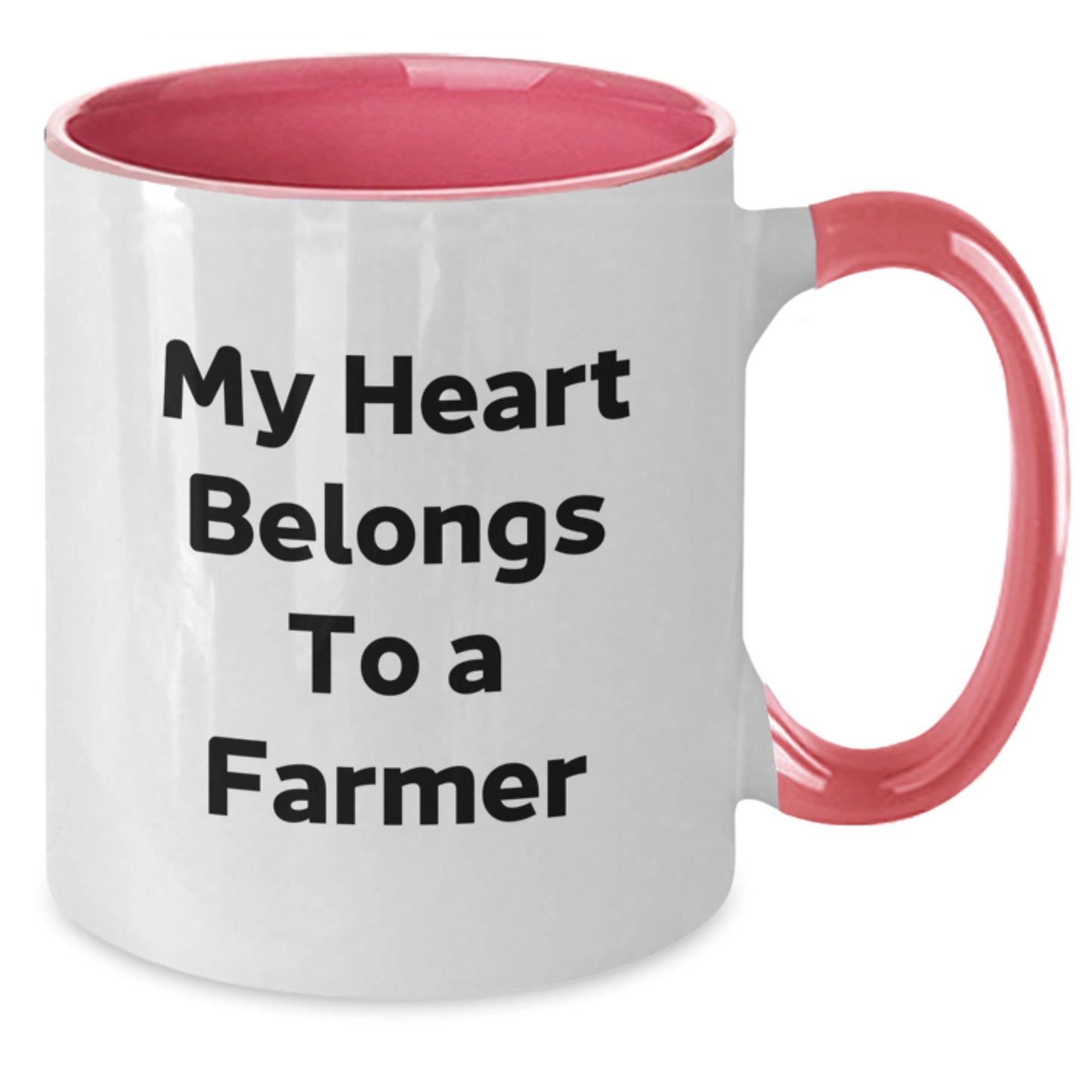 Funny Farmer Gifts for Him, Unique Two Tone Coffee Mugs with 'My Heart Belongs To A Farmer' Quote, Christmas Unique Gifts from Friends and Family - Additional