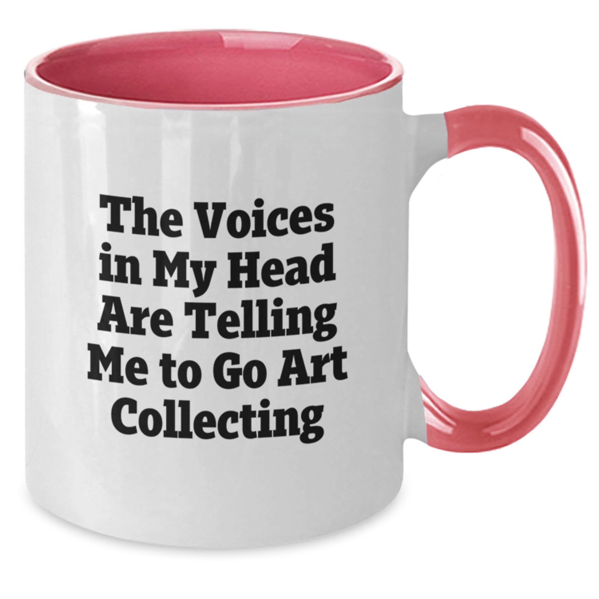 Funny Art Collecting Gifts for Graduation, Art Collecting Enthusiast Two Tone Coffee Mugs, The Voices In My Head Are Telling Me To Go Art Collecting - Gifts from Friends and Family - Additional