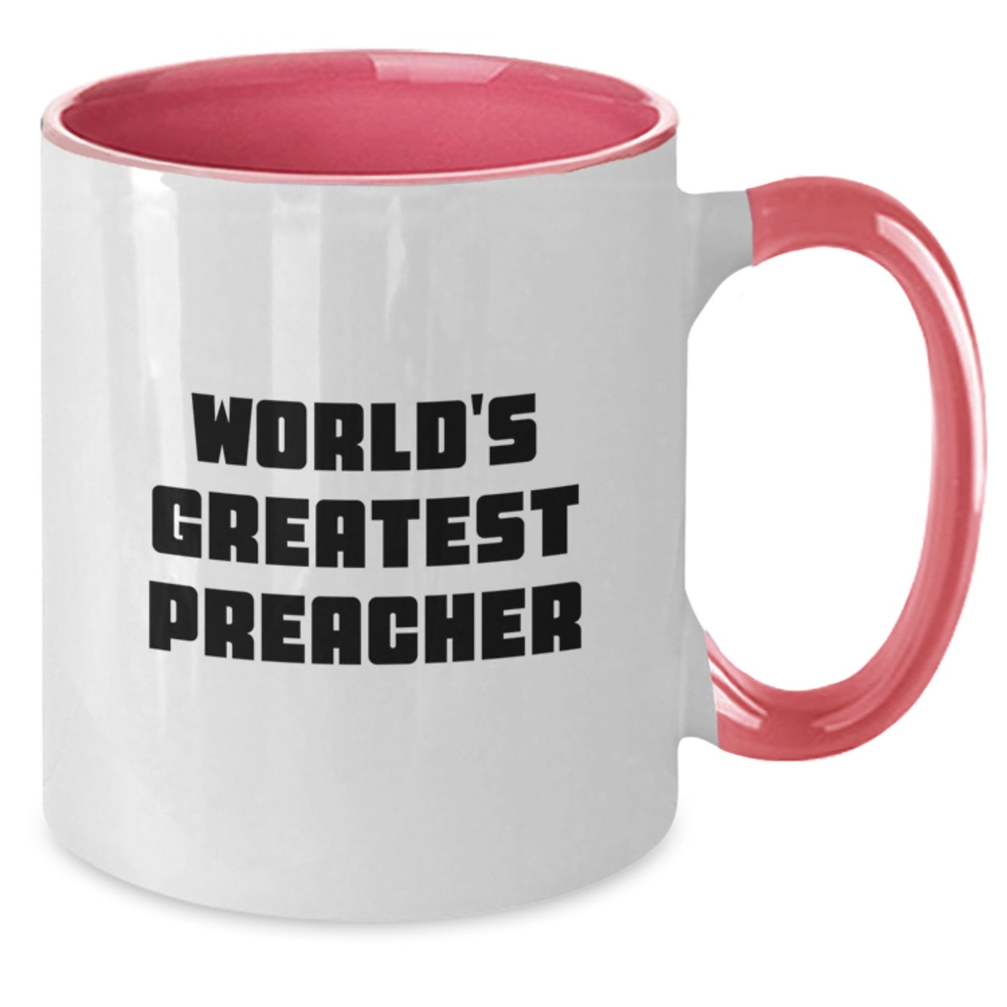 Funny Preacher Gifts for Dad, World's Greatest Preacher Two Tone Coffee Mug, Gifts from Men for Father's Day - Additional