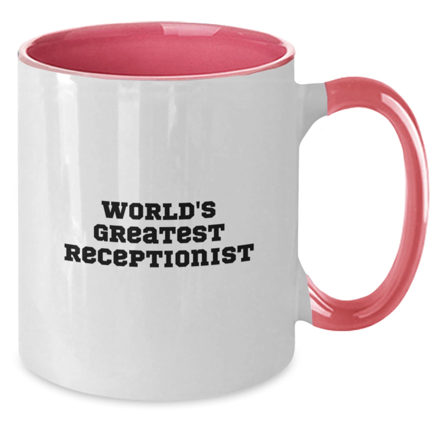 Funny World's Greatest Receptionist Gifts for Receptionist Men Friends Coworkers Family Two Tone Coffee Mug - Additional