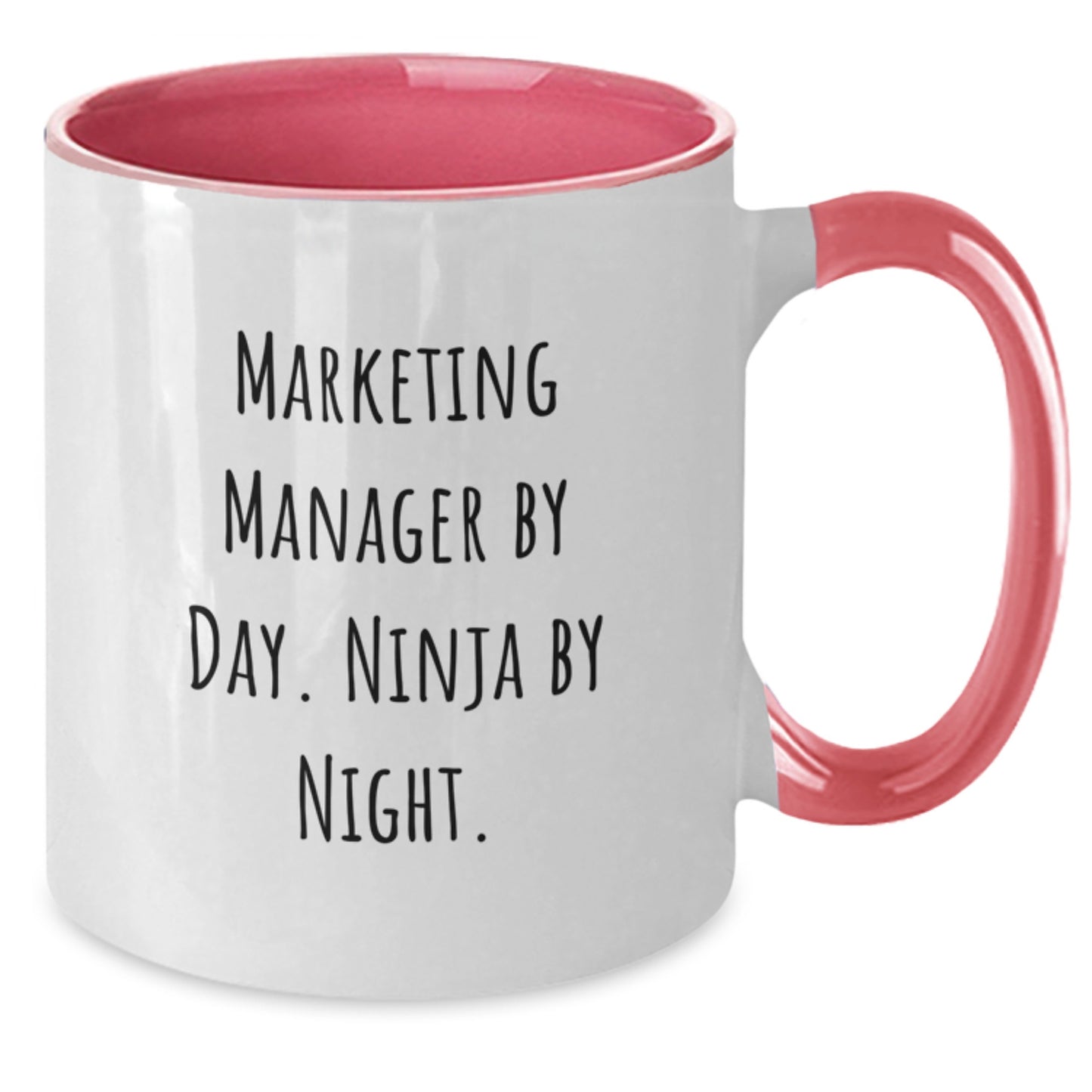 Funny Marketing Manager Gifts for Men, Women, Coworkers or Family -  Marketing Manager by Day Ninja By Night Two Tone Coffee Mug, Unique Christmas Unique Gifts from Friends - Additional