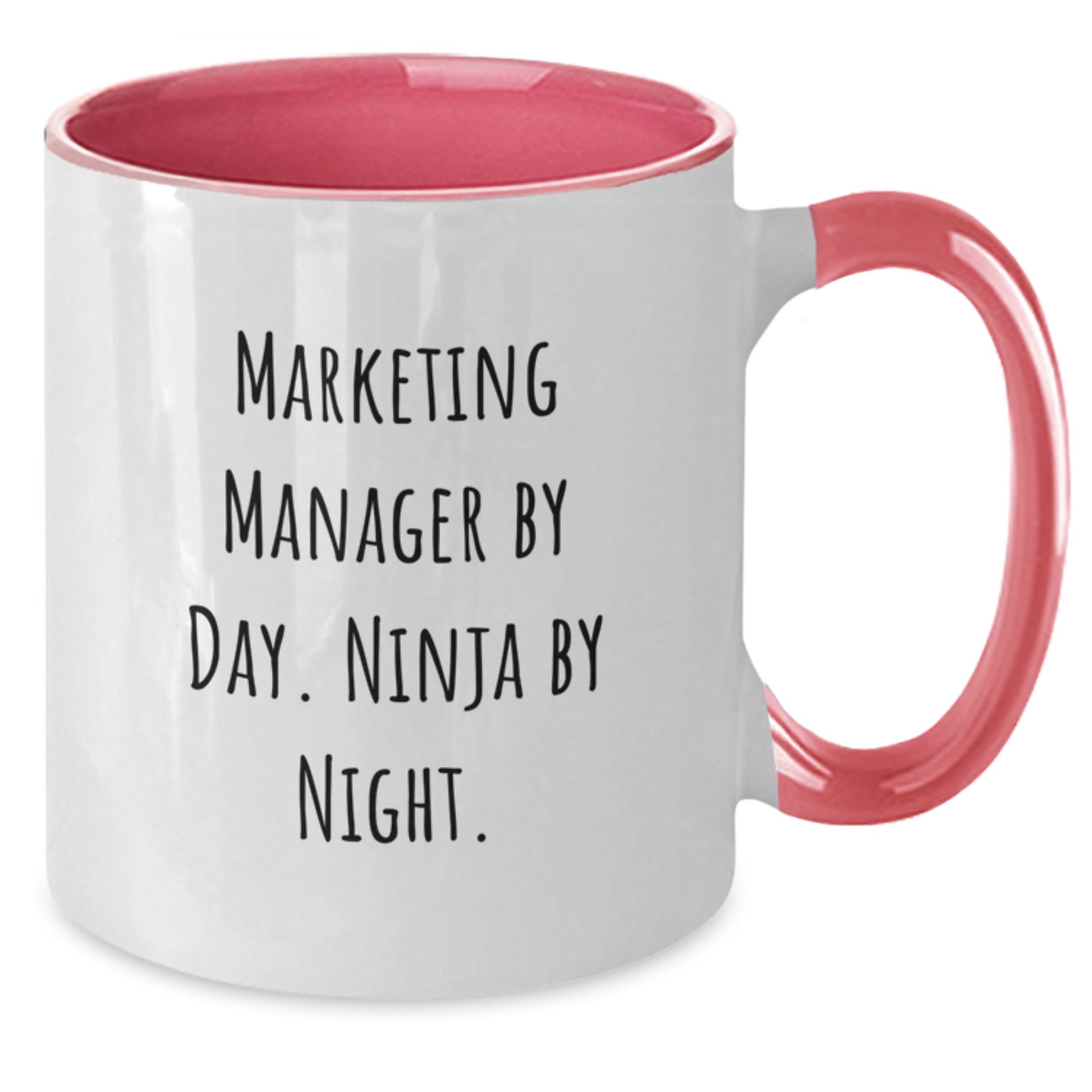 Funny Marketing Manager Gifts for Men, Women, Coworkers or Family -  Marketing Manager by Day Ninja By Night Two Tone Coffee Mug, Unique Christmas Unique Gifts from Friends - Additional