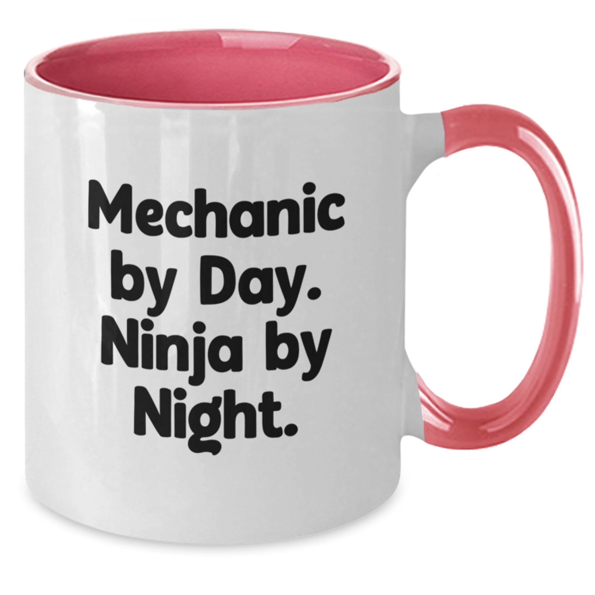 Funny Mechanic Gifts from Women to Men, Two Tone Coffee Mug, 'Mechanic By Day. Ninja By Night.' Christmas Unique Ideas - Additional