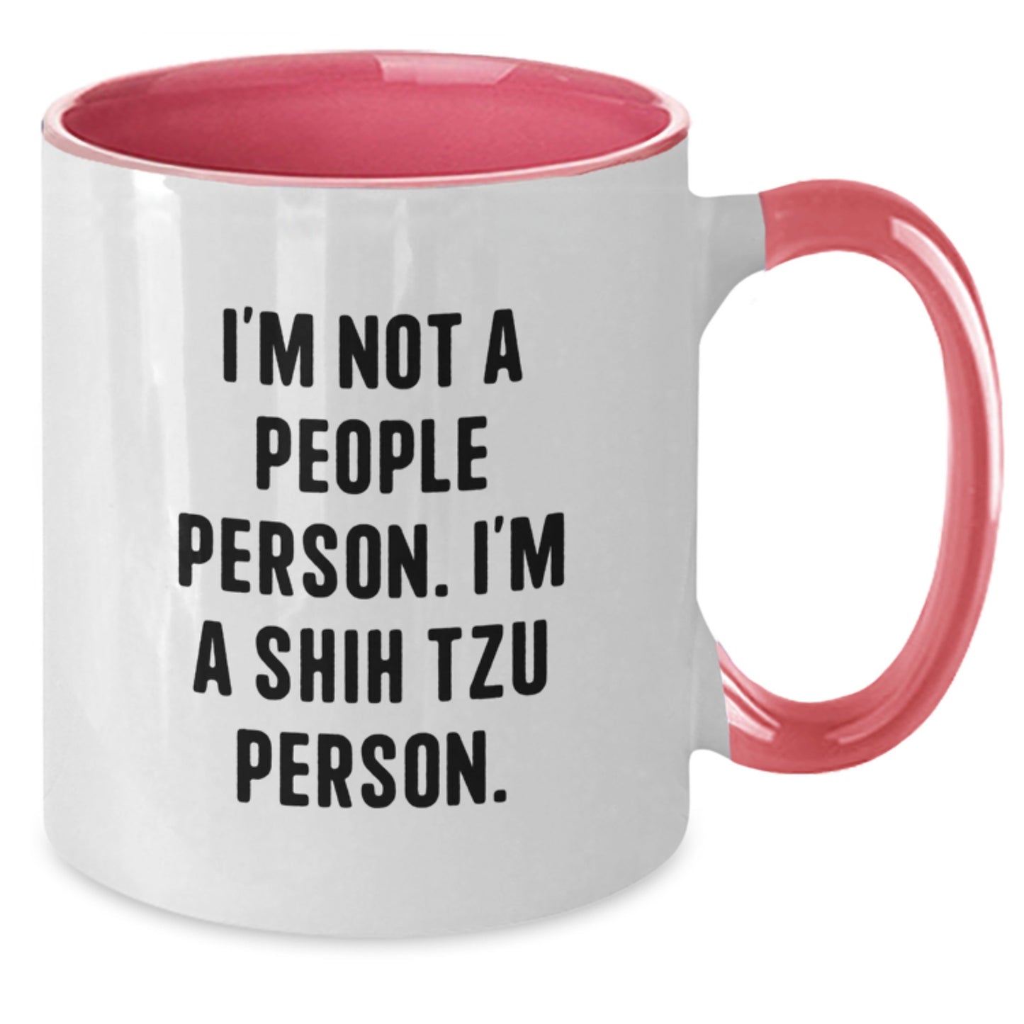 Shih Tzu Dog Lover Gifts from Men, Women, Friends, Family - Funny Shih Tzu Person Two Tone Coffee Mug for Valentine's - Black and White, Red and White, Navy and White, Pink and White - Additional