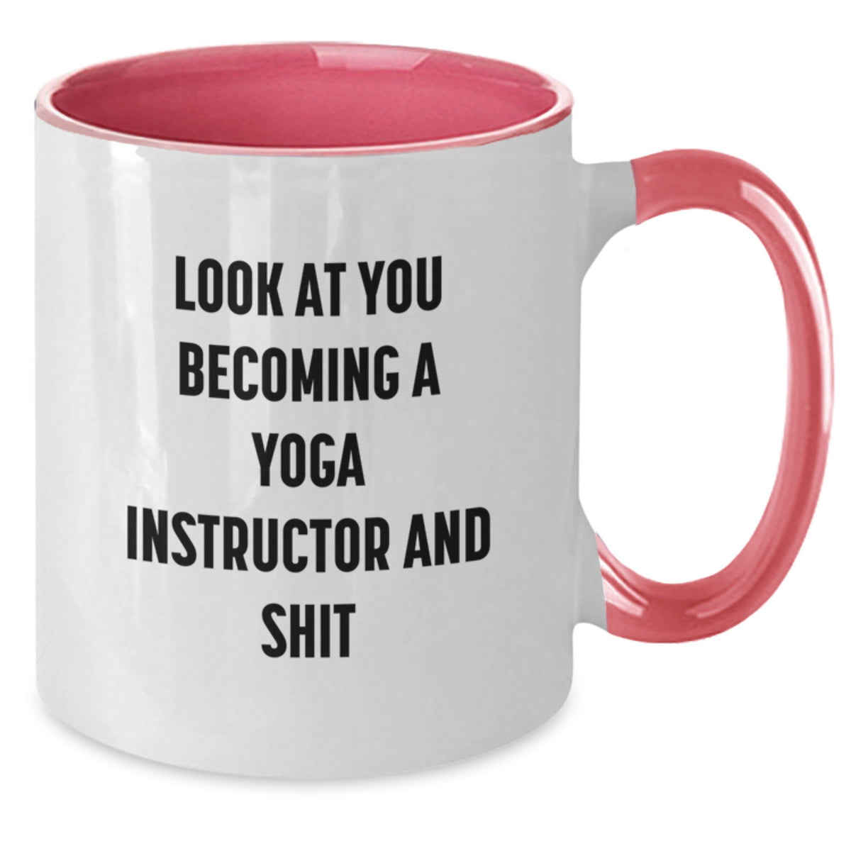 Playful Yoga Instructor Two Tone Mug for Friends Birthday Gift - Additional