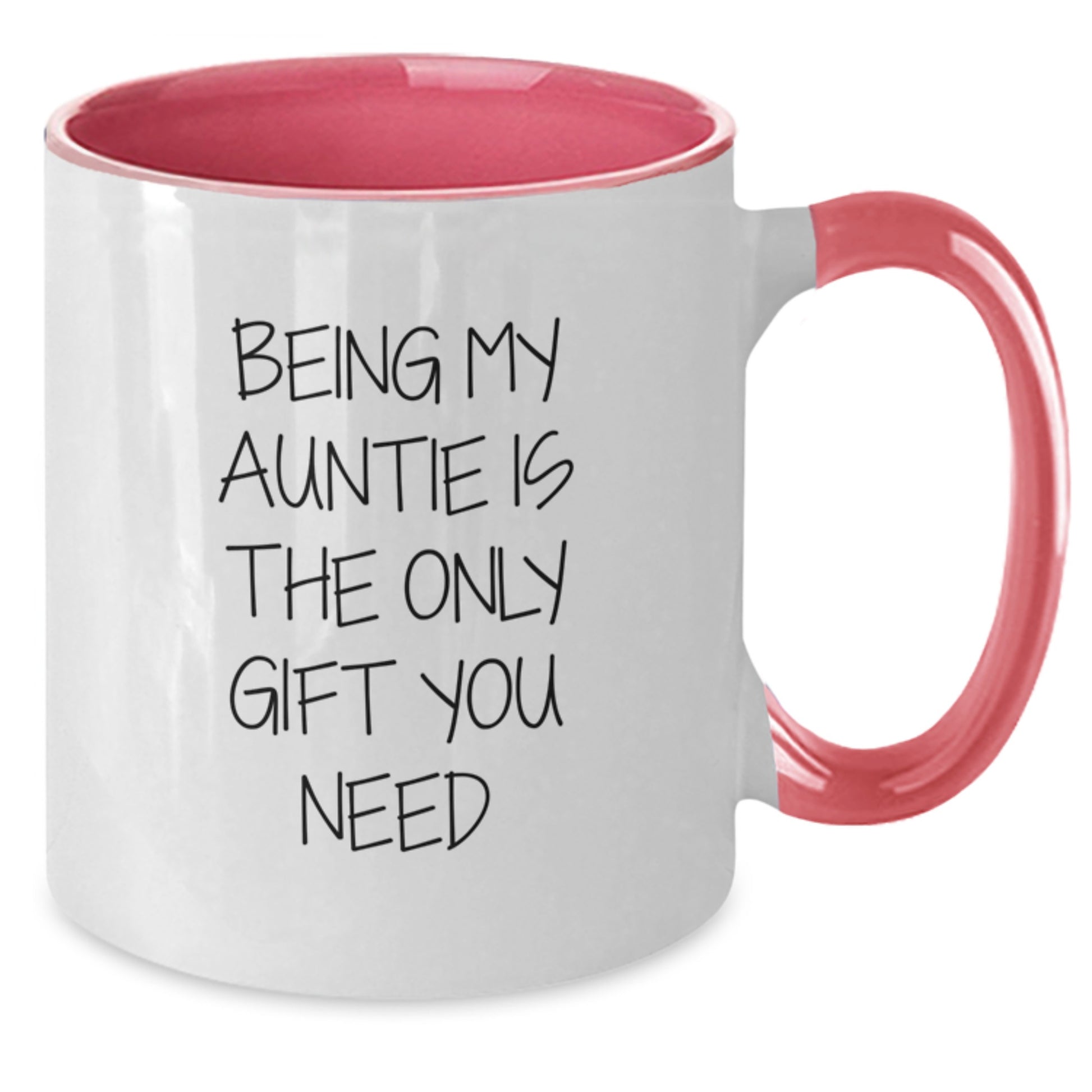 Auntie Gifts from Women, Funny Two Tone Coffee Mug for Birthday, 'Being My Auntie Is The Only Gift You Need' - Black and White, 11oz Ceramic - Additional