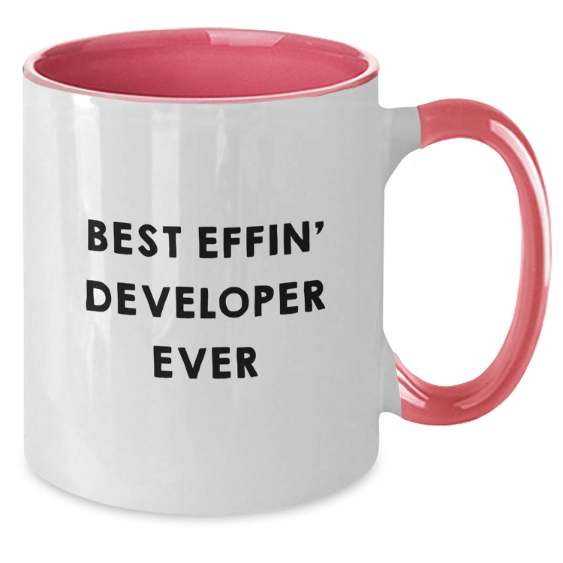 Funny Developer Gifts for Him, Best Effin' Developer Ever Two Tone Coffee Mug for Graduation Day - Additional
