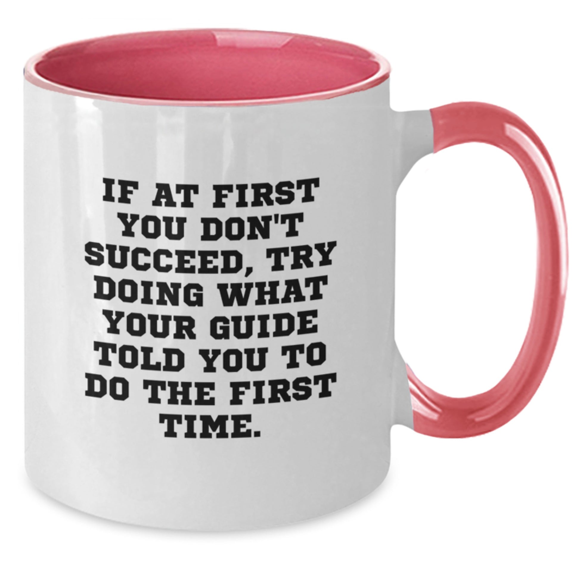 Funny Guide Mug, If At First You Don't Succeed, Try Doing What Your Guide Told You To Do The First Time., Gifts from Men to Guide, Unique Birthday Unique Gifts for Guide - Additional