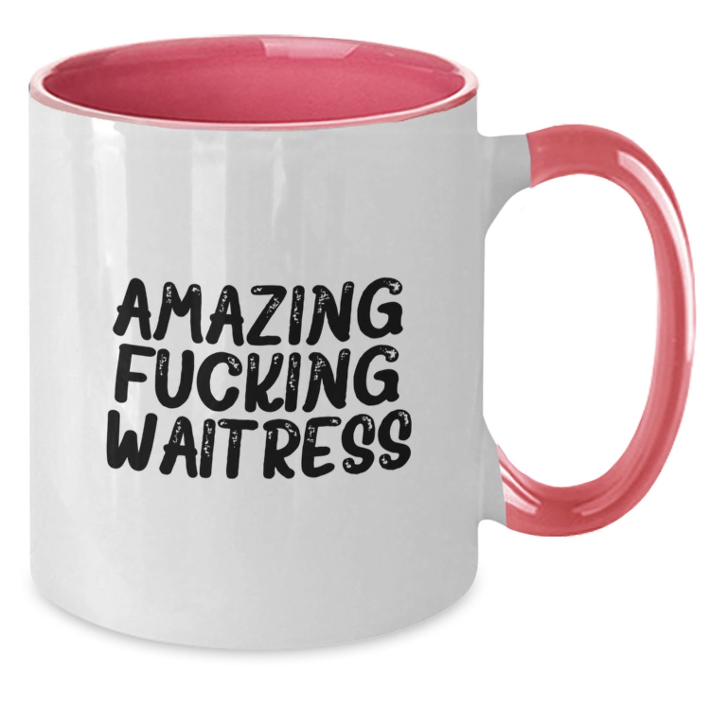 Funny Waitress Gifts from Friends, Unique Two Tone Coffee Mugs for Waitress, Amazing 'F--king Waitress' Mug, Christmas Unique Gifts - Additional