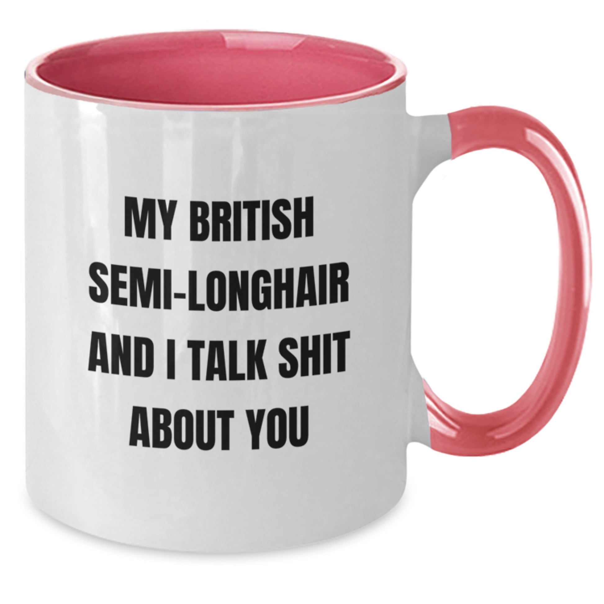 Funny British Semi-Longhair Cat Gifts from Men to Friends, Christmas Unique Mugs for British Semi-Longhair Cat Lovers, Two Tone Coffee Mug - Additional
