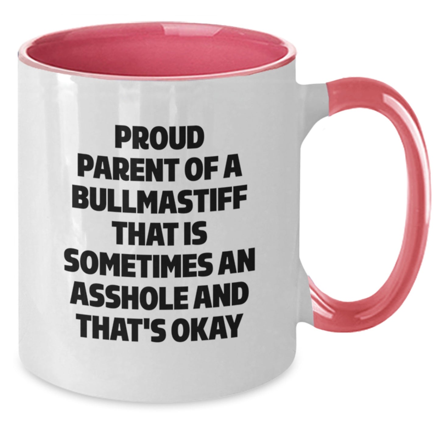 Funny Bullmastiff Dog Gifts for Mom Mother's Day Unique Two Tone Coffee Mug - Additional