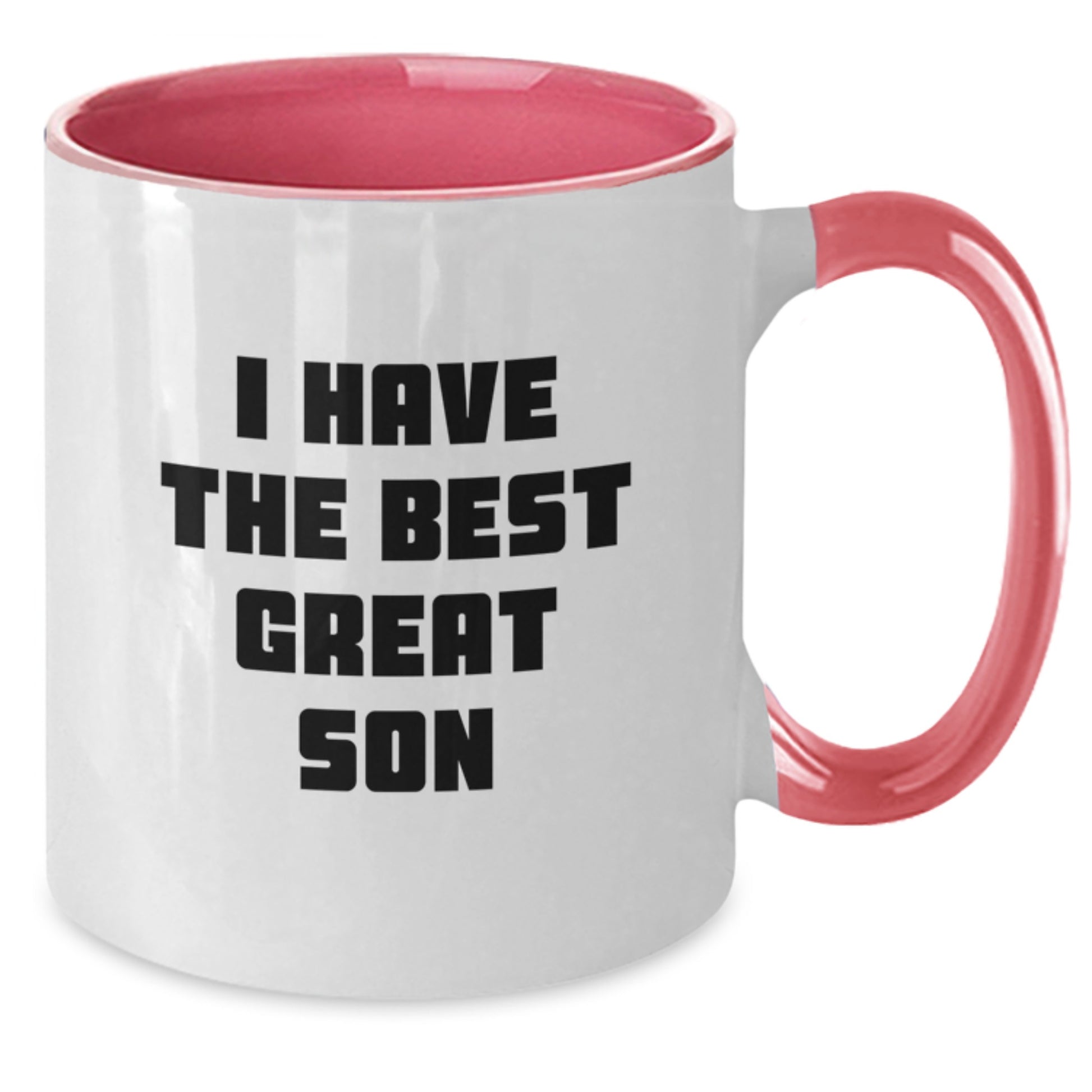 Funny Son Birthday Unique Gifts from Parents Two Tone Coffee Mug 'I Have The Best Great Son' - Additional