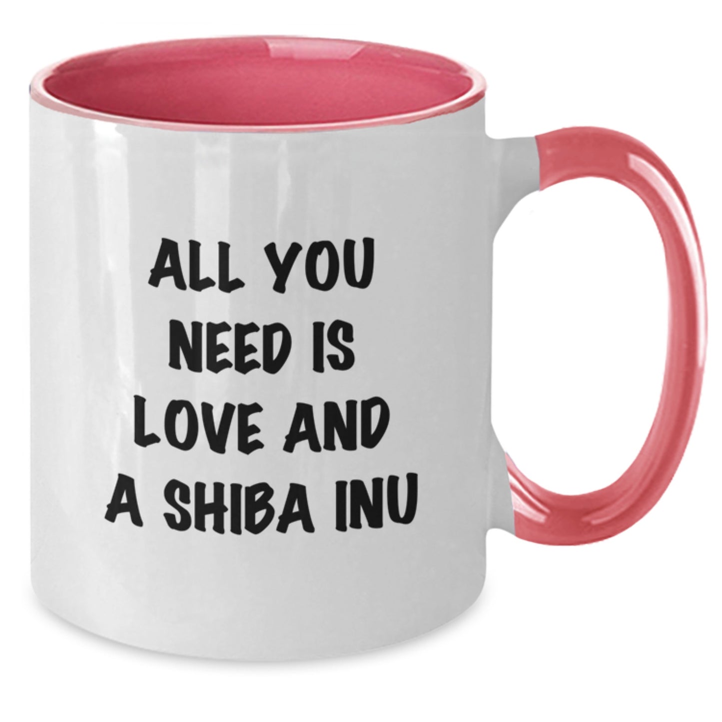 Shiba Inu Dog Lover Gifts from Men to Family - Two Tone Coffee Mug with Funny Quote All You Need Is Love And A Shiba Inu, Christmas Unique Gifts for Shiba Inu Dog Owners - Additional