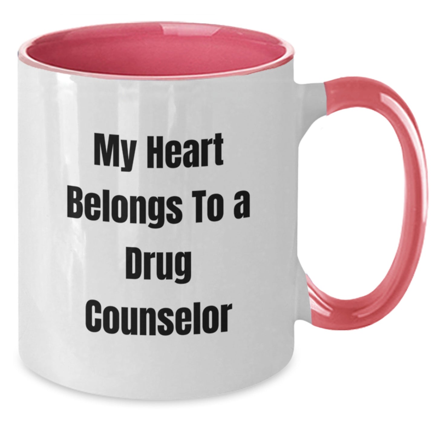 Funny Drug Counselor Gifts from Friends Unique Two Tone Coffee Mugs My Heart Belongs To A Drug Counselor, Christmas Unique Gifts for Drug Counselor, Men, Women, Family - Additional