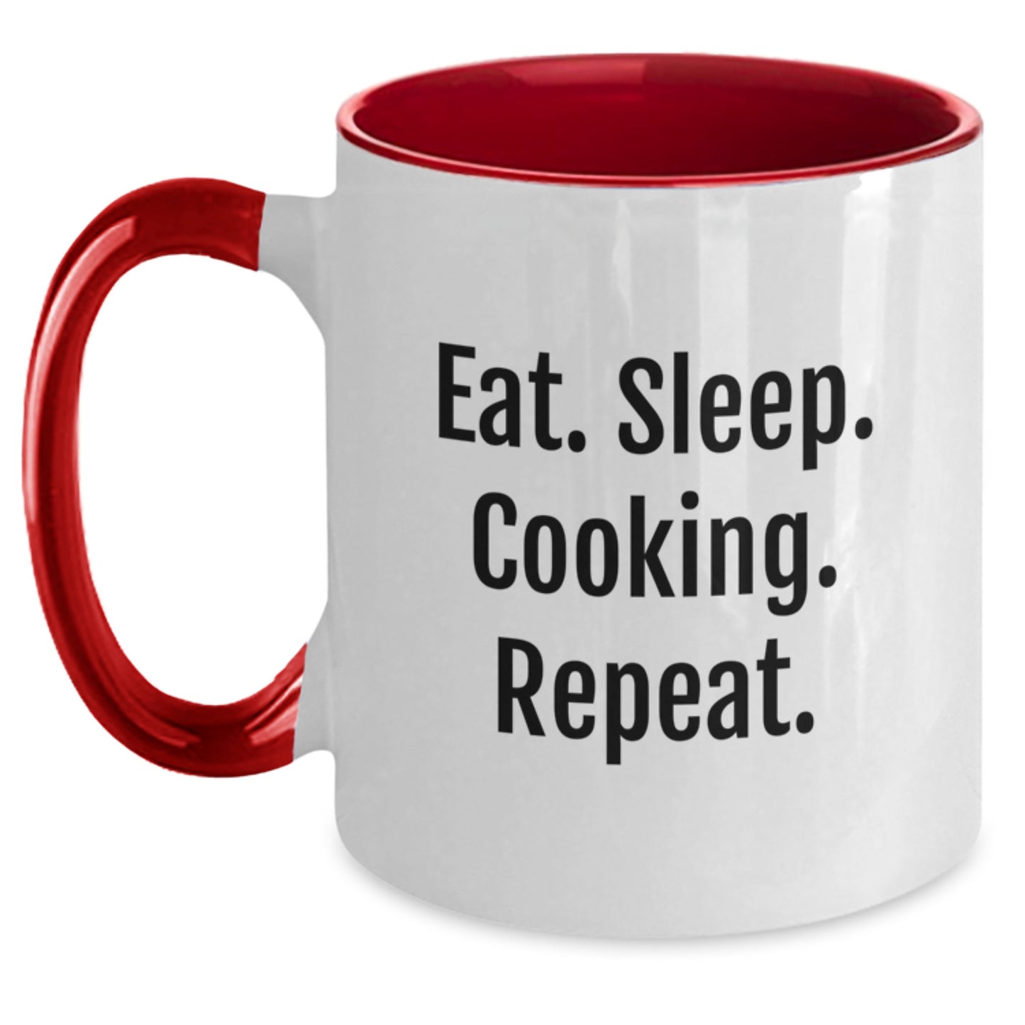 Funny Cooking Gifts from Men, Gifts for Women - Eat. Sleep. Cooking. Repeat. Two Tone Coffee Mug - Christmas Unique Gifts - Main