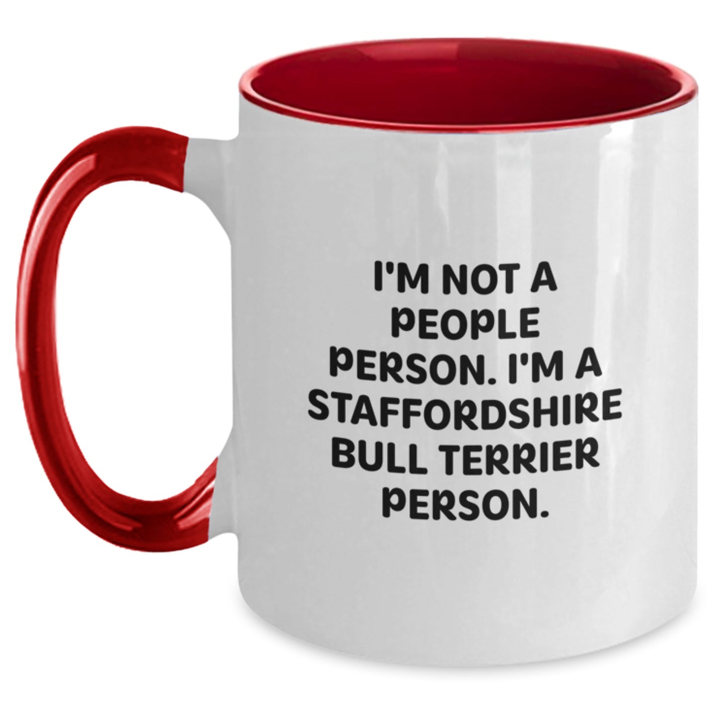 Staffordshire Bull Terrier Dog Lover Funny Gifts from Men to Friends for Valentine's Two Tone Coffee Mug - Main