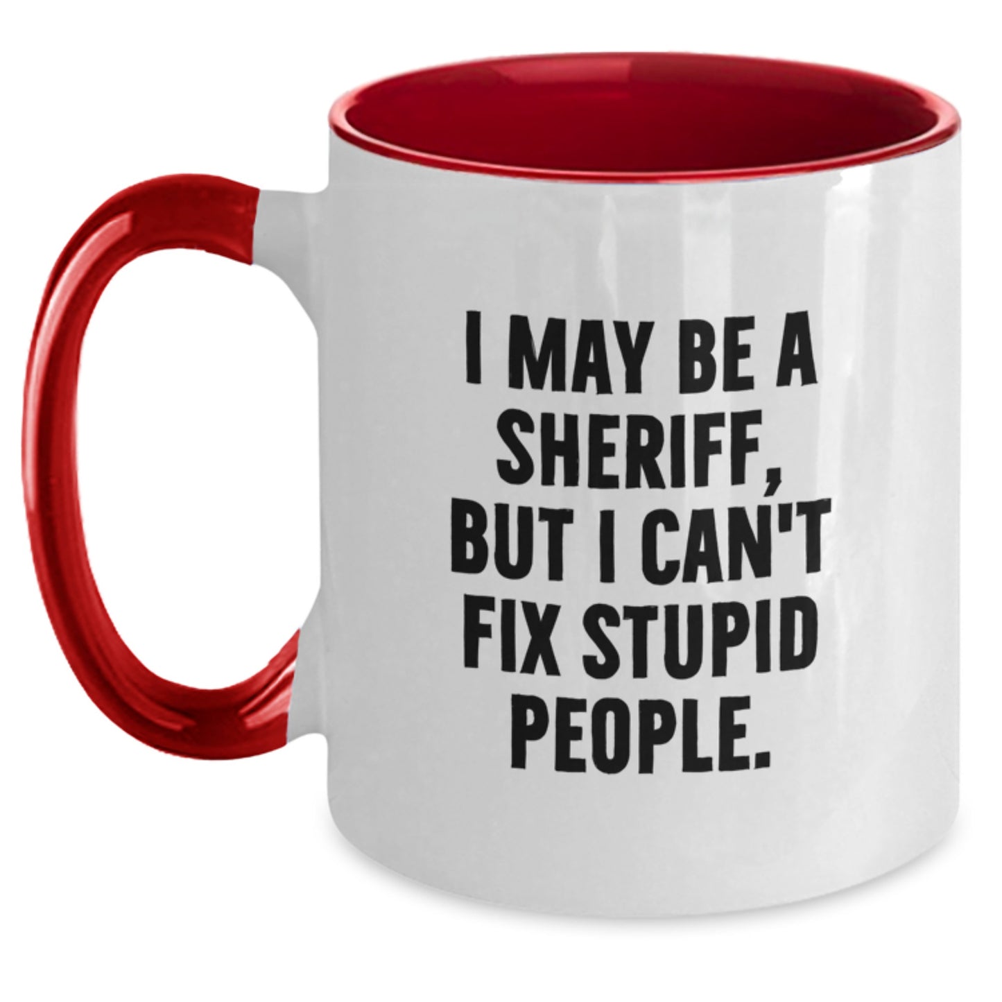 Sheriff Keepsake Two Tone Coffee Mug for Him Birthday Gift Black & White - Main