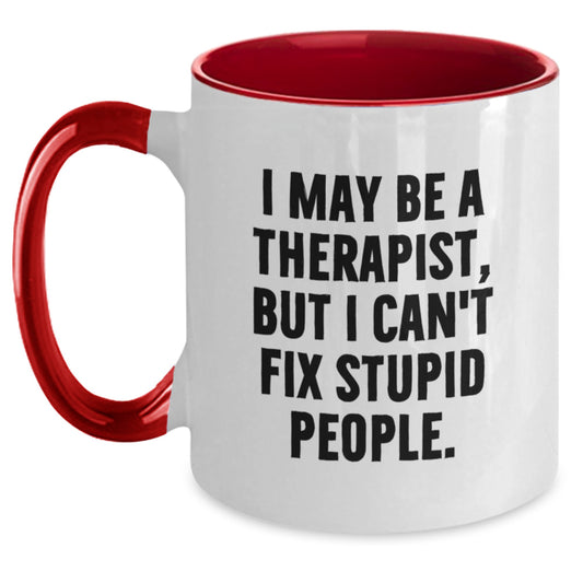 Funny Therapist Gifts from Friends for Therapist Men and Women Two Tone Coffee Mug - Main